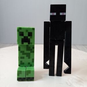 Minecraft Creeper and Enderman Figures